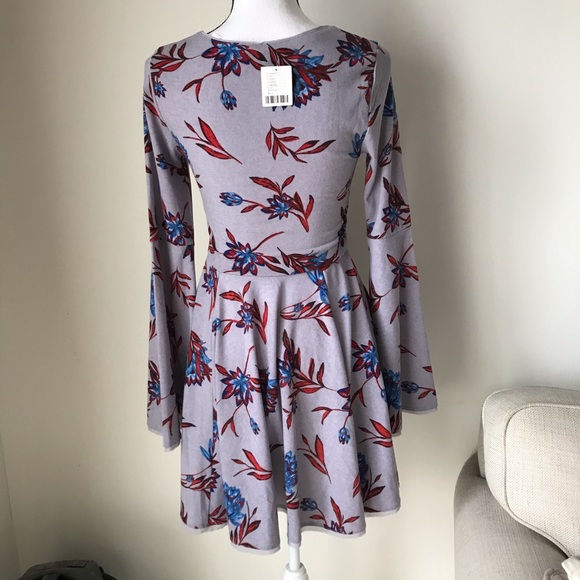 UO Kimchi Blue Cozy Printed Bell Sleeve Dress - Picture 7 of 7